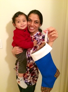 Rupal & Son with Stocking